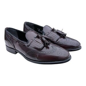 Nunn Bush kiltie tassel wingtip leather loafers in a burgundy oxblood Size 8D